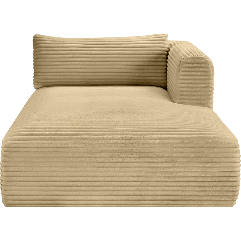 Meridian Furniture Shaggy Camel Corduroy Performance Fabric Chaise