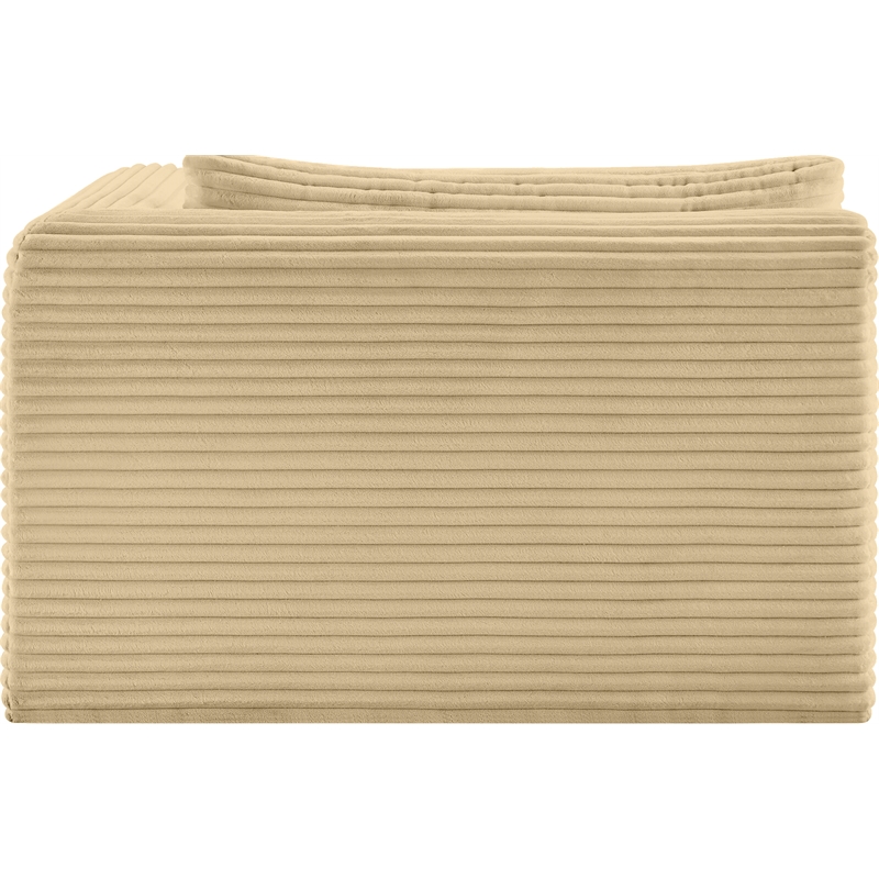 Meridian Furniture Shaggy Camel Corduroy Performance Fabric Chaise