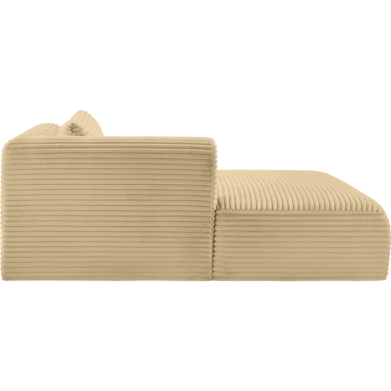 Meridian Furniture Shaggy Camel Corduroy Performance Fabric Chaise