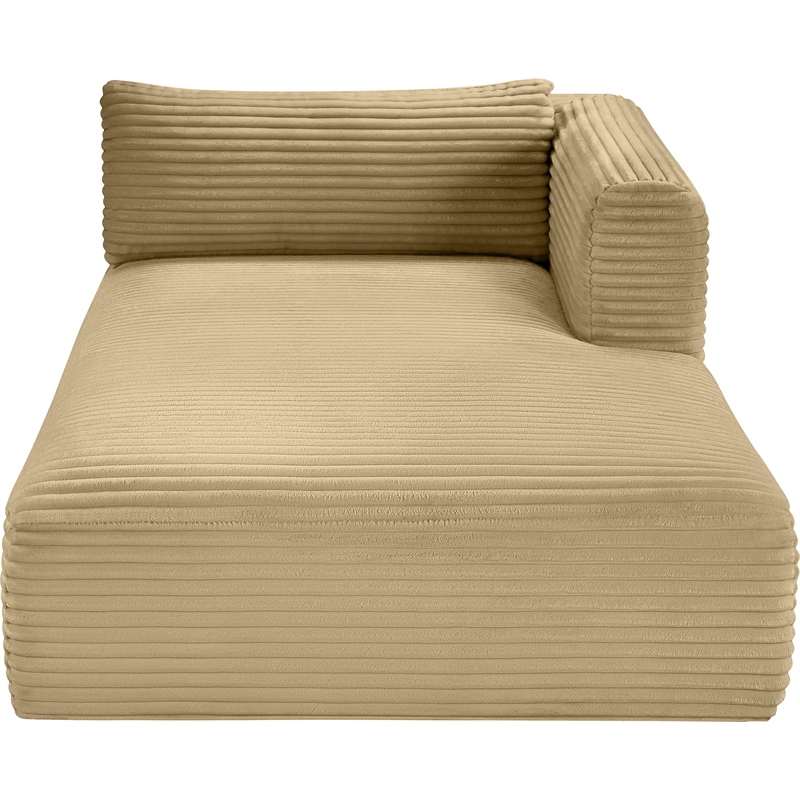 Meridian Furniture Shaggy Camel Corduroy Performance Fabric Chaise