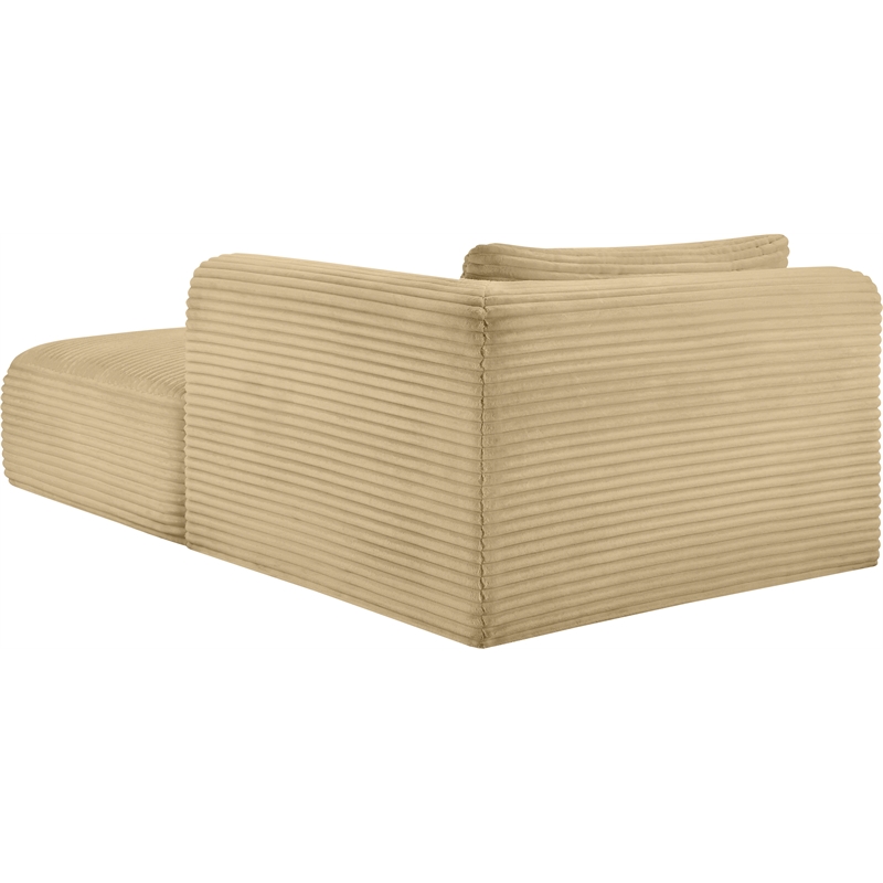 Meridian Furniture Shaggy Camel Corduroy Performance Fabric Chaise