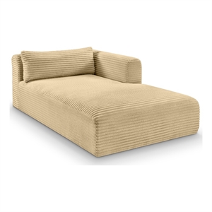 Meridian Furniture Shaggy Camel Corduroy Performance Fabric Chaise