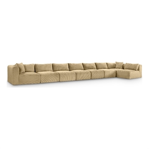 Meridian Furniture 8-Piece Camel Corduroy Performance Fabric Modular Sectional