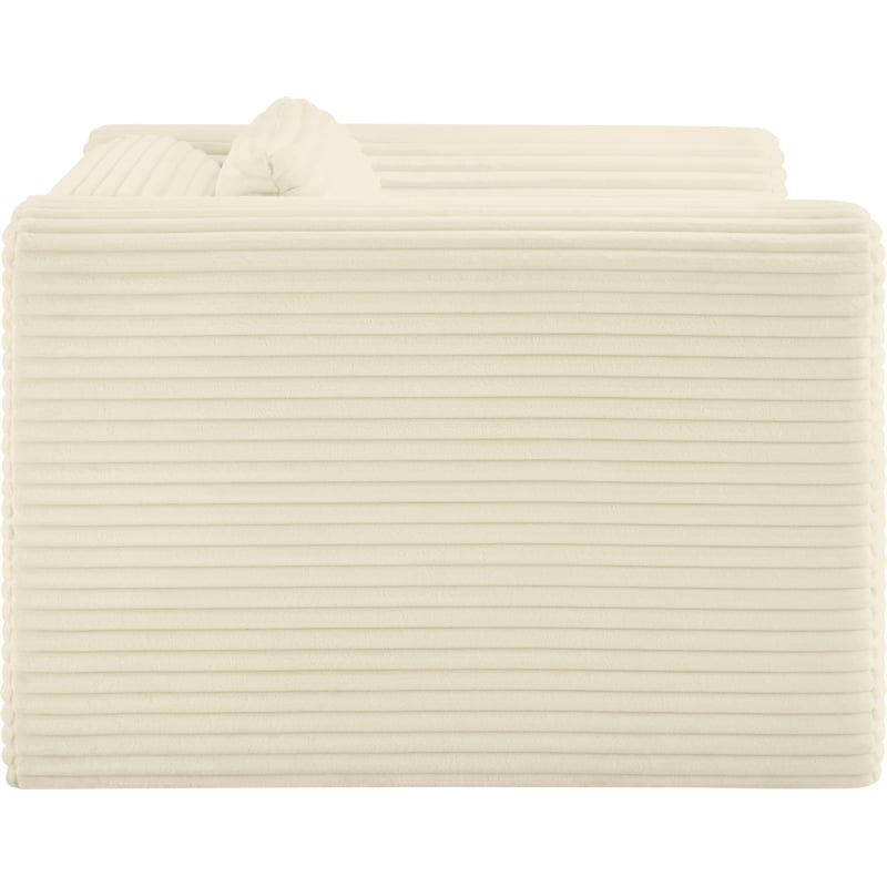 Meridian Furniture Shaggy Cream Corduroy Performance Fabric Arm Chair