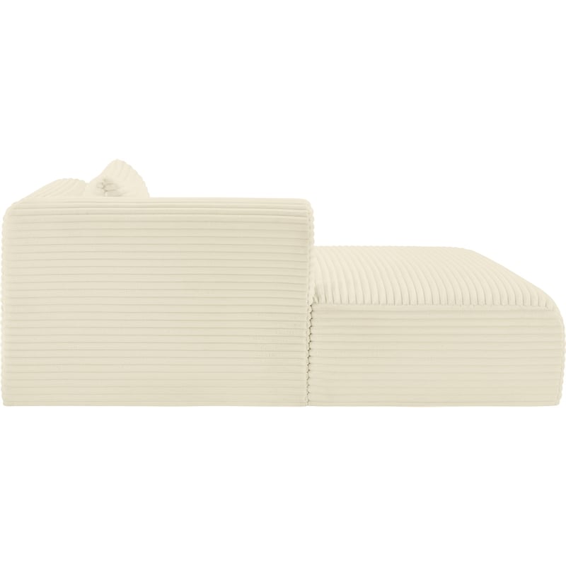 Meridian Furniture Shaggy Cream Corduroy Performance Fabric Chaise