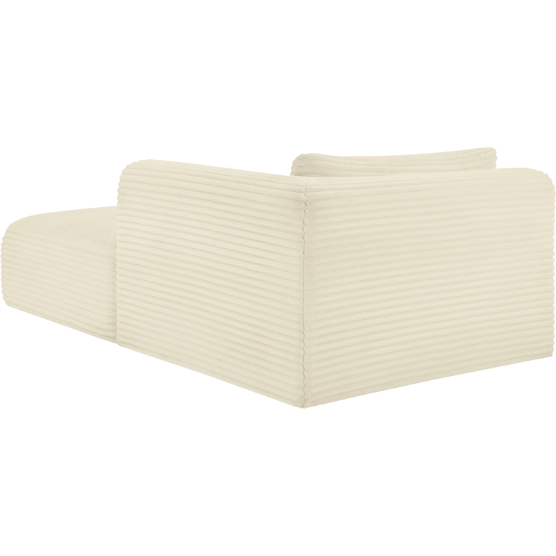 Meridian Furniture Shaggy Cream Corduroy Performance Fabric Chaise