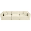 Meridian Furniture 3-Piece Cream Corduroy Performance Fabric Modular Sofa