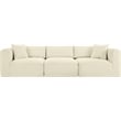 Meridian Furniture 3-Piece Cream Corduroy Performance Fabric Modular Sofa