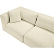 Meridian Furniture 3-Piece Cream Corduroy Performance Fabric Modular Sofa
