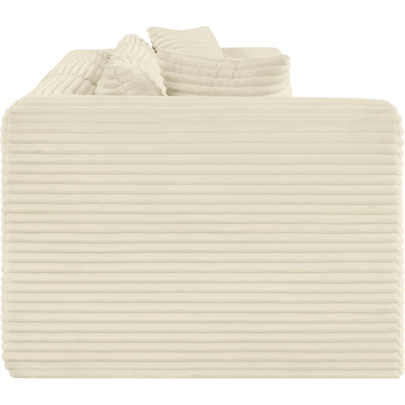 Meridian Furniture 3-Piece Cream Corduroy Performance Fabric Modular Sofa