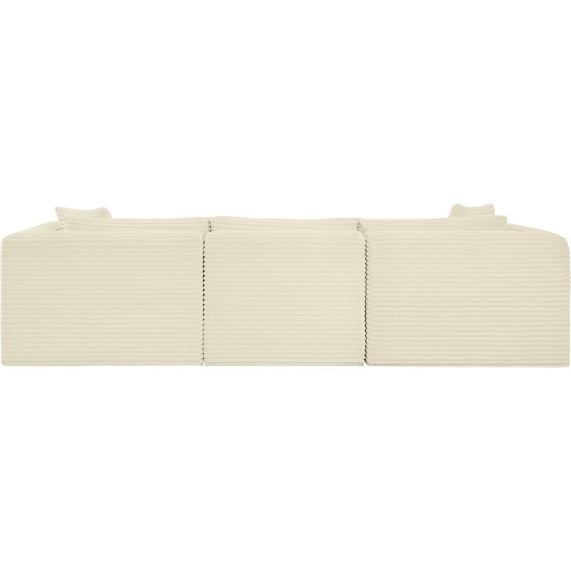 Meridian Furniture 3-Piece Cream Corduroy Performance Fabric Modular Sofa
