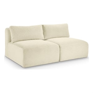 Meridian Furniture 2-Piece Cream Corduroy Performance Fabric Modular Sofa