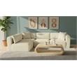 Meridian Furniture 4-Piece Cream Corduroy Performance Fabric Modular Sectional