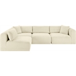 Meridian Furniture 4-Piece Cream Corduroy Performance Fabric Modular Sectional