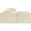Meridian Furniture 4-Piece Cream Corduroy Performance Fabric Modular Sectional