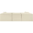 Meridian Furniture 4-Piece Cream Corduroy Performance Fabric Modular Sectional