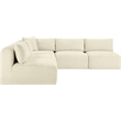 Meridian Furniture 5-Piece Cream Corduroy Performance Fabric Modular Sectional
