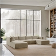 Meridian Furniture 5-Piece Cream Corduroy Performance Fabric Modular Sectional