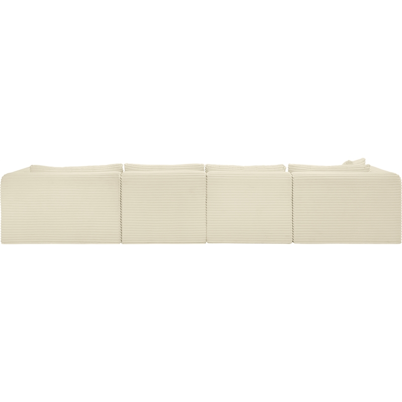 Meridian Furniture 5-Piece Cream Corduroy Performance Fabric Modular Sectional