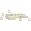 Meridian Furniture 5-Piece Cream Corduroy Performance Fabric Modular Sectional