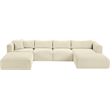 Meridian Furniture 5-Piece Cream Corduroy Performance Fabric Modular Sectional