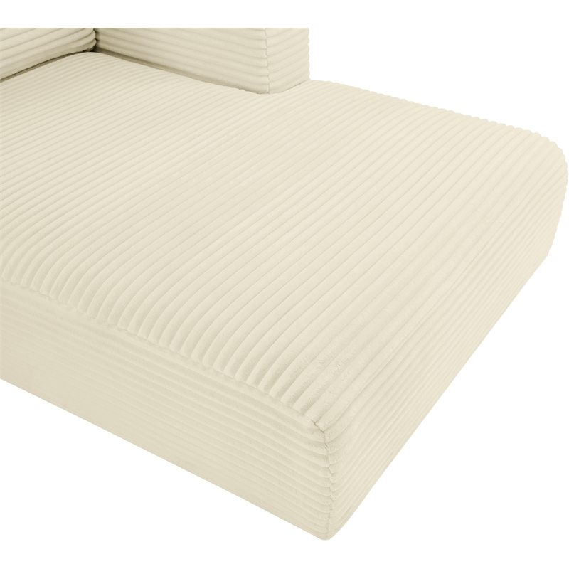 Meridian Furniture 5-Piece Cream Corduroy Performance Fabric Modular Sectional