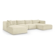 Meridian Furniture 5-Piece Cream Corduroy Performance Fabric Modular Sectional