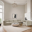 Meridian Furniture 6-Piece Cream Corduroy Performance Fabric Modular Sectional