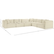 Meridian Furniture 6-Piece Cream Corduroy Performance Fabric Modular Sectional
