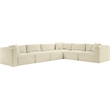 Meridian Furniture 6-Piece Cream Corduroy Performance Fabric Modular Sectional