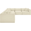Meridian Furniture 6-Piece Cream Corduroy Performance Fabric Modular Sectional