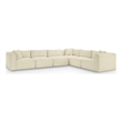 Meridian Furniture 6-Piece Cream Corduroy Performance Fabric Modular Sectional