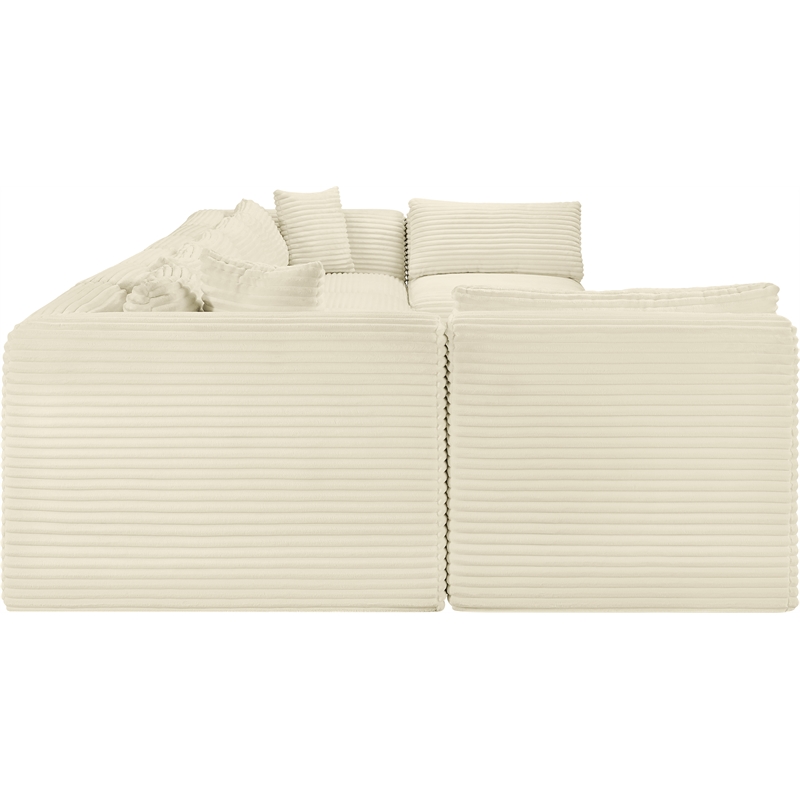 Meridian Furniture 8-Piece Cream Corduroy Performance Fabric Modular Sectional