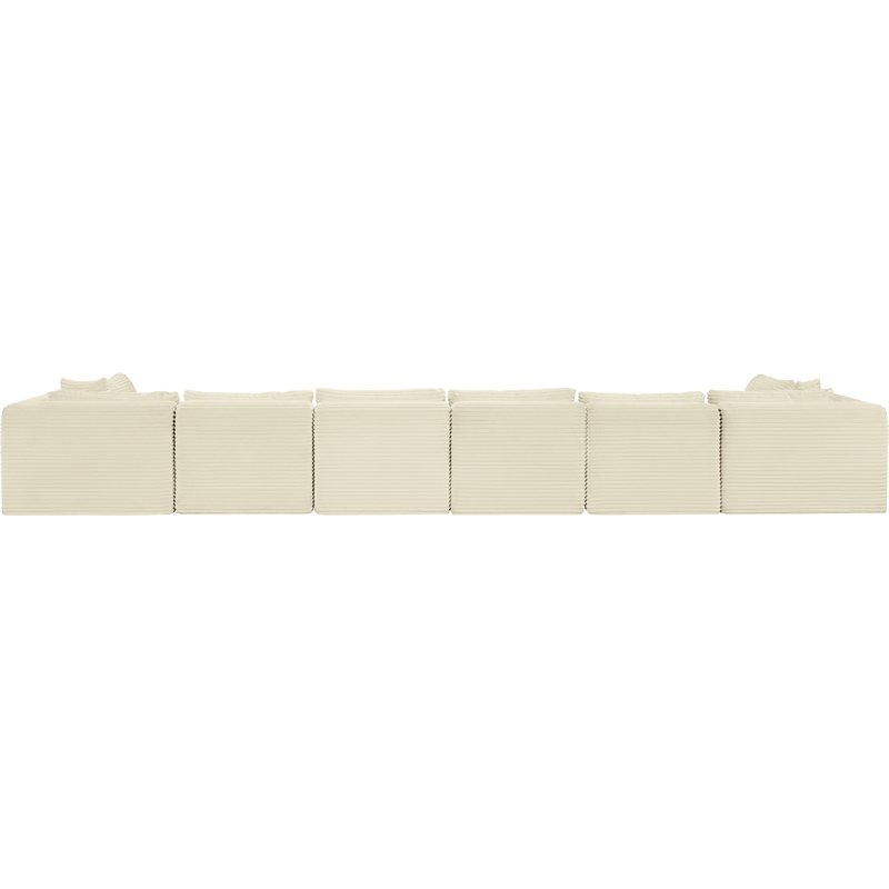 Meridian Furniture 8-Piece Cream Corduroy Performance Fabric Modular Sectional