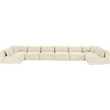 Meridian Furniture 8-Piece Cream Corduroy Performance Fabric Modular Sectional