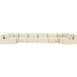 Meridian Furniture 8-Piece Cream Corduroy Performance Fabric Modular Sectional