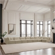 Meridian Furniture 8-Piece Cream Corduroy Performance Fabric Modular Sectional