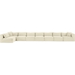 Meridian Furniture 8-Piece Cream Corduroy Performance Fabric Modular Sectional