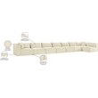 Meridian Furniture 8-Piece Cream Corduroy Performance Fabric Modular Sectional