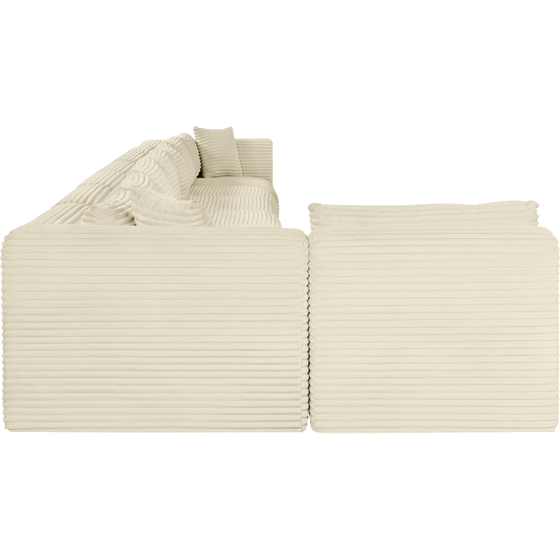 Meridian Furniture 8-Piece Cream Corduroy Performance Fabric Modular Sectional
