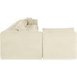 Meridian Furniture 8-Piece Cream Corduroy Performance Fabric Modular Sectional