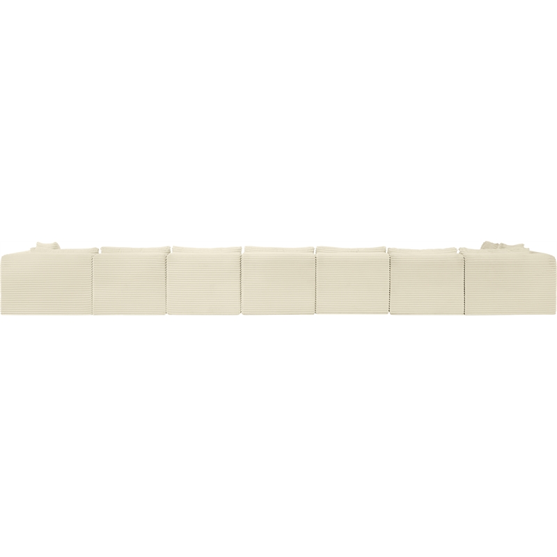 Meridian Furniture 8-Piece Cream Corduroy Performance Fabric Modular Sectional