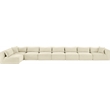 Meridian Furniture 8-Piece Cream Corduroy Performance Fabric Modular Sectional