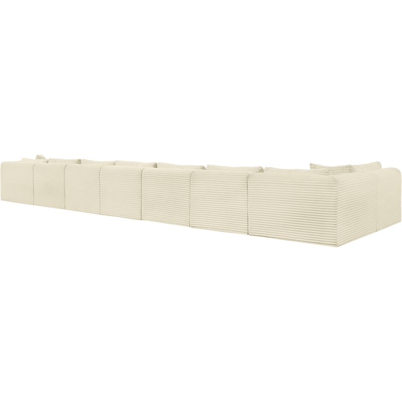 Meridian Furniture 8-Piece Cream Corduroy Performance Fabric Modular Sectional