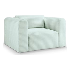 Meridian Furniture Shaggy Mint Corduroy Performance Fabric Arm Chair