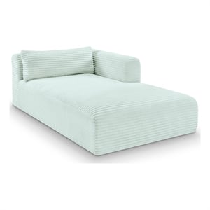 Meridian Furniture Shaggy Mint Corduroy Performance Fabric Chaise