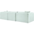Meridian Furniture 3-Piece Mint Corduroy Performance Fabric Modular Sofa