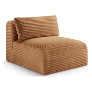 Meridian Furniture Shaggy Saddle Corduroy Performance Fabric Armless Chair
