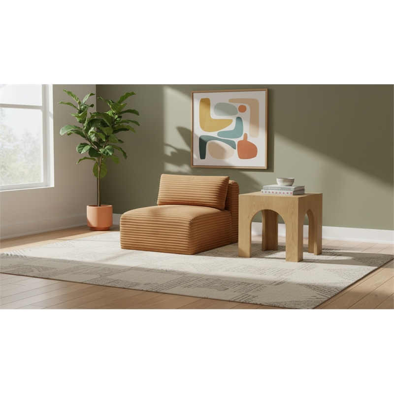 Meridian Furniture Shaggy Saddle Corduroy Performance Fabric Armless Chair