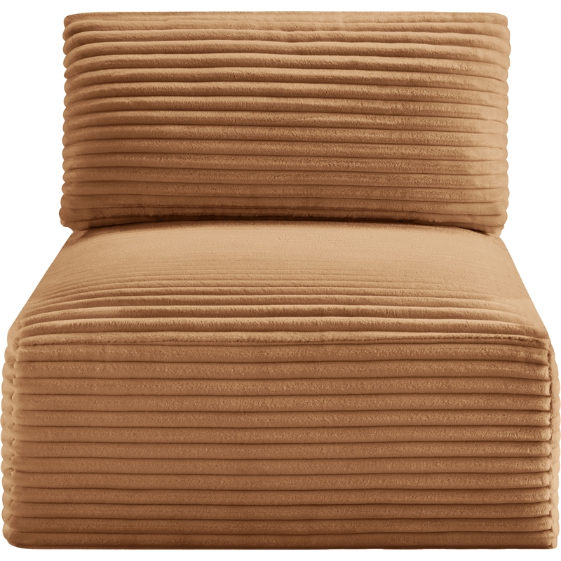 Meridian Furniture Shaggy Saddle Corduroy Performance Fabric Armless Chair
